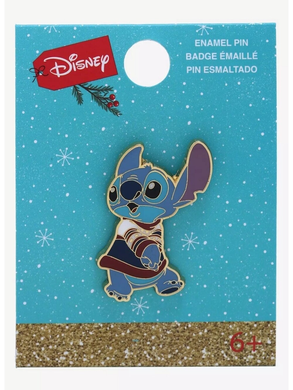 Loungefly Disney Lilo & Stitch Holiday Sweater Stitch Enamel Pin